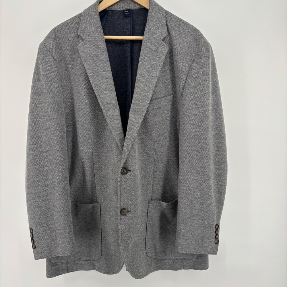 Jos. A. Bank Sport Coat‎ Mens XXL Grey Tailored Fit Cotton Blazer Unstructured - Picture 9 of 10